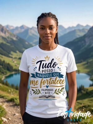 Camiseta Tudo Posso Naquele Que Me Fortalece – Filipenses 4:13